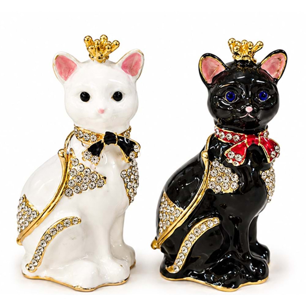 Swaroski Taşlı Kedi Figürü Alk5773