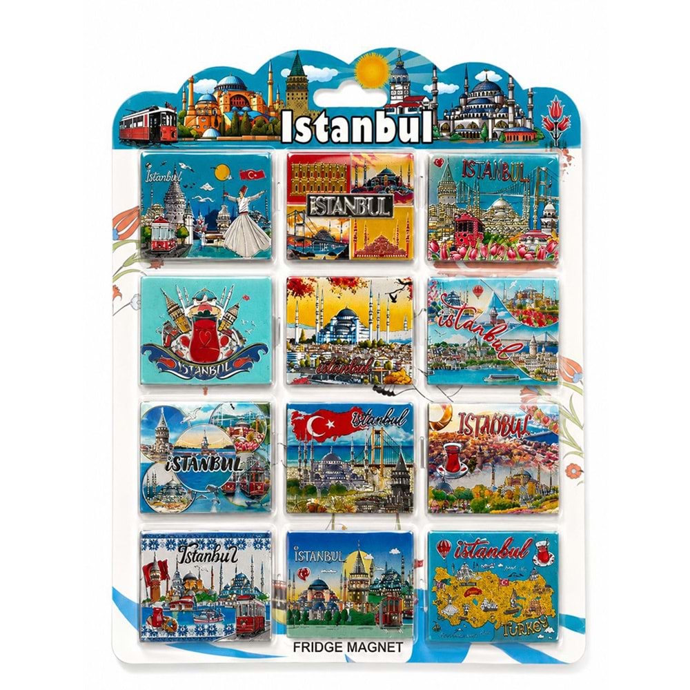 İstanbul Temalı Silikon Buzdolapı Süsü Magnet 12'Li Set Alk5806
