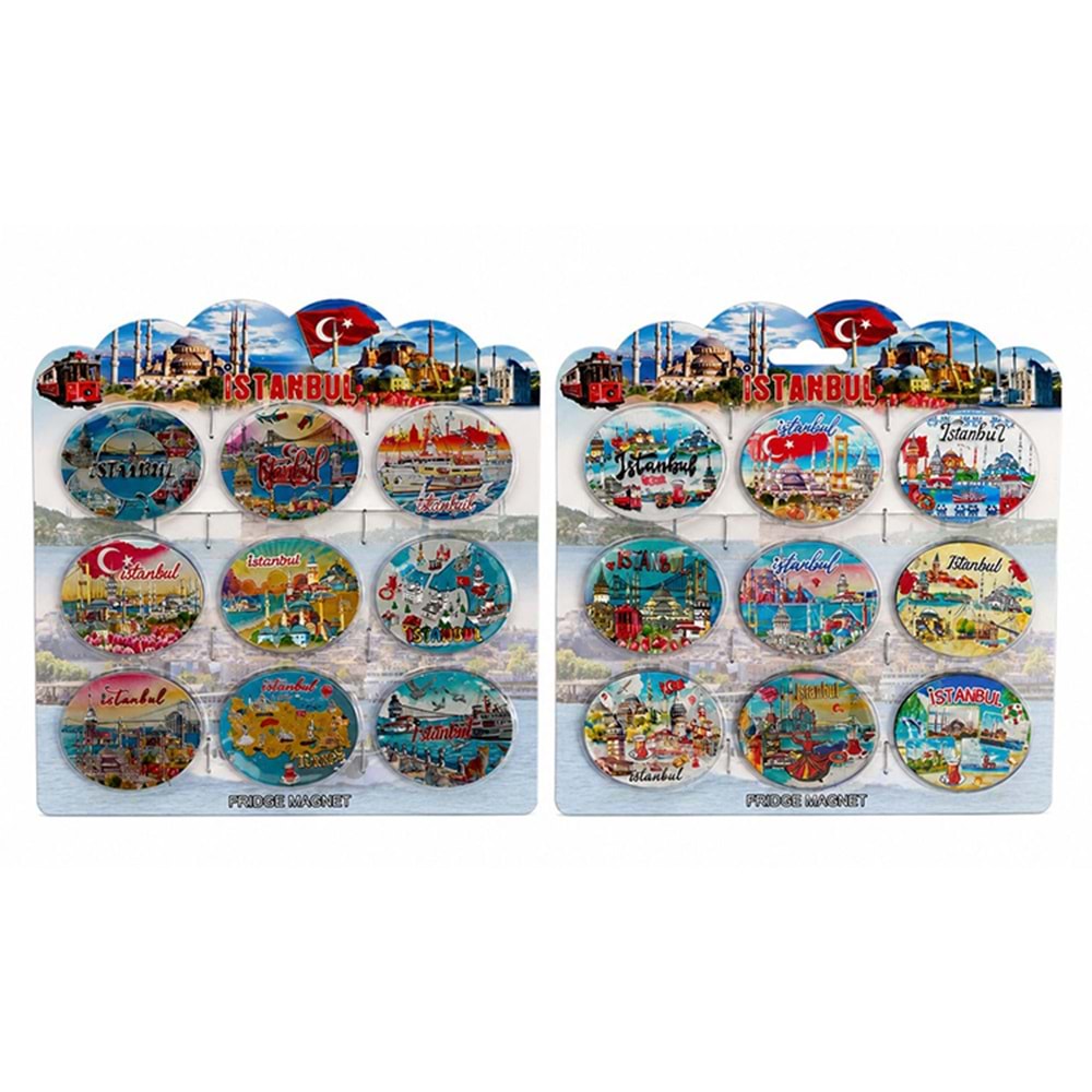 İstanbul Temalı Silikon Buzdolapı Süsü Magnet 9'Lu Set Alk5807