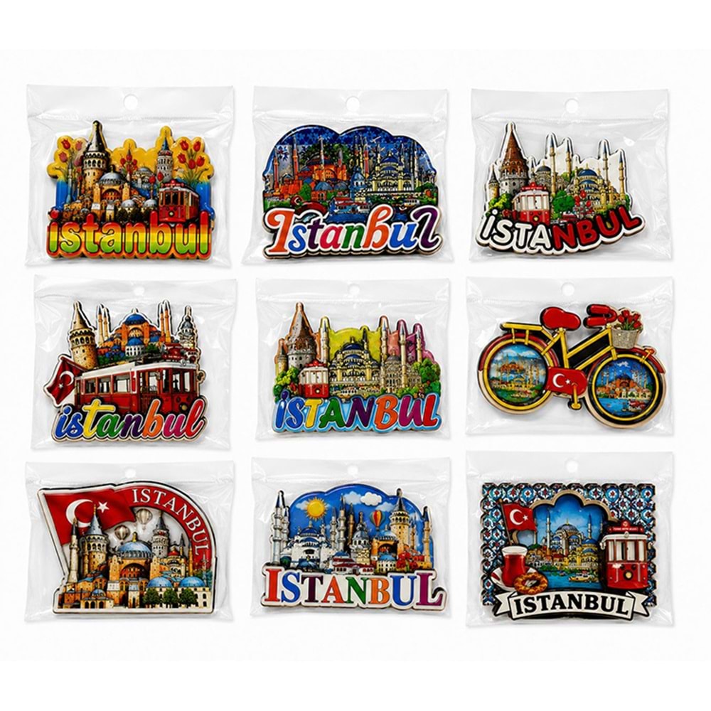 İstanbul Temalı Ahşap Buzdolapı Süsü Magnet Alk5825