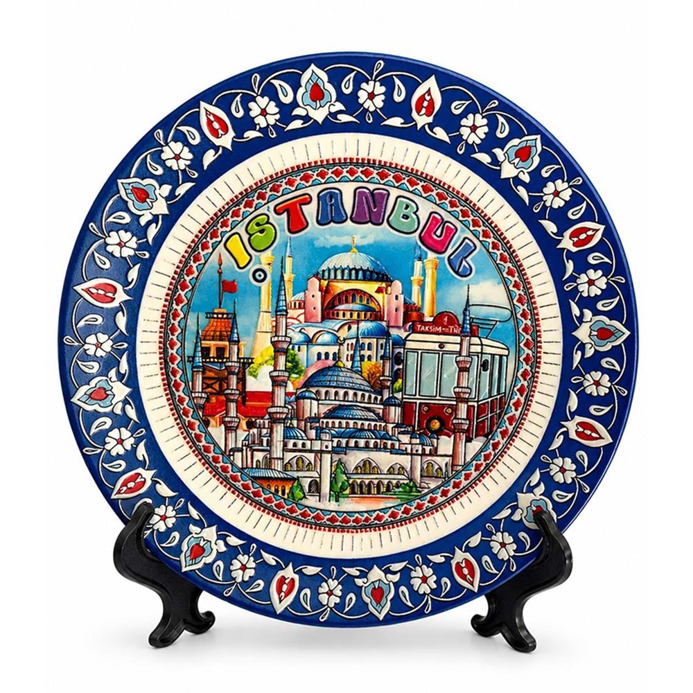 İstanbul Temalı Porselen Dekoratif Tabak 12 Cm Alk5835
