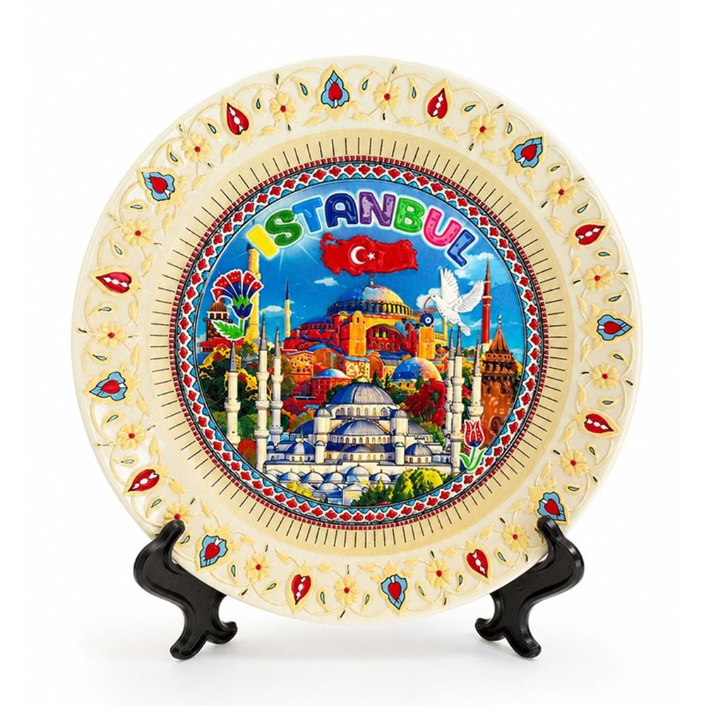 İstanbul Temalı Porselen Dekoratif Tabak 18 Cm Alk5843