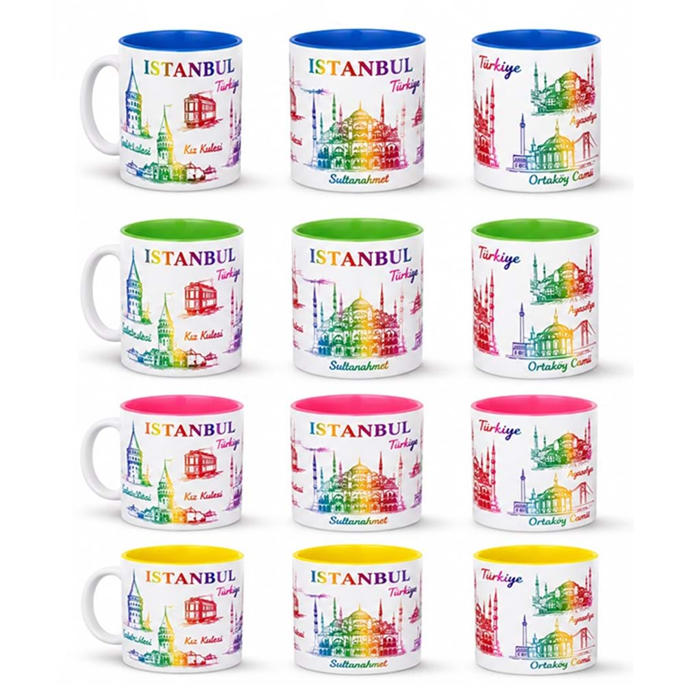 İstanbul Temalı Cam Kupa Bardak Alk5904