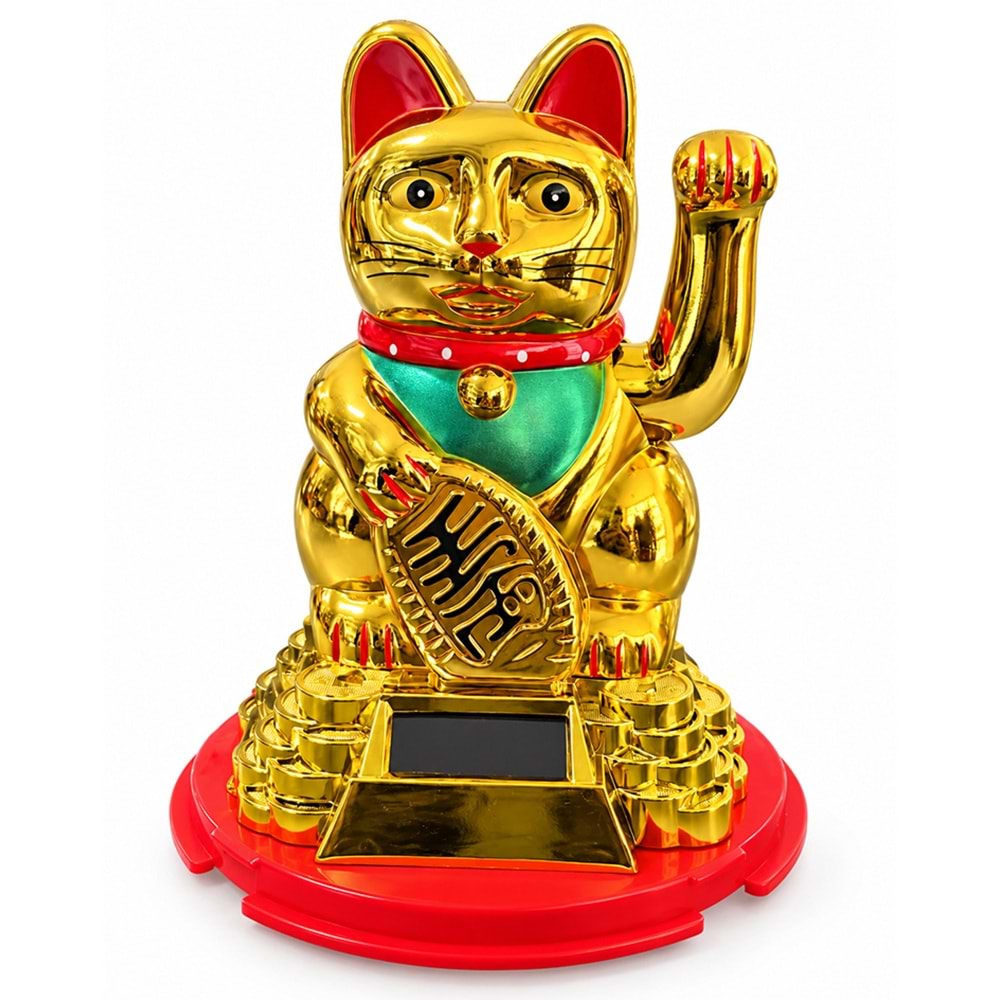 Güneş Enerjili Sallanan Şans Kedisi - Maneki Neko Alk6161