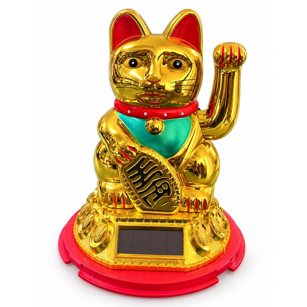 Güneş Enerjili Sallanan Şans Kedisi - Maneki Neko Alk6162