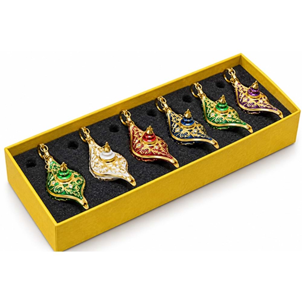 Dekoratif Swarovski Taşlı Alaaddin Sihirli Lambası 6’Lı Set. Alk6186