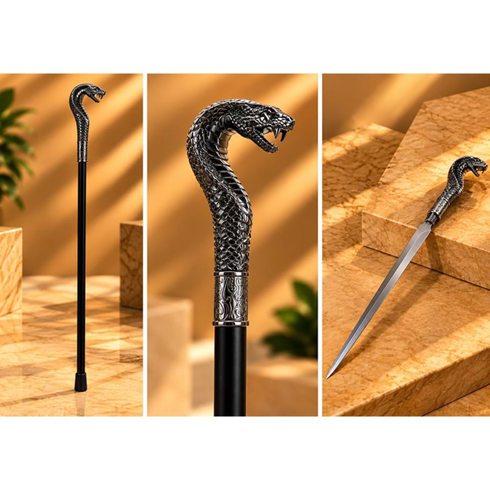 Kobra Başlı Kılıçlı Baston Alk6357