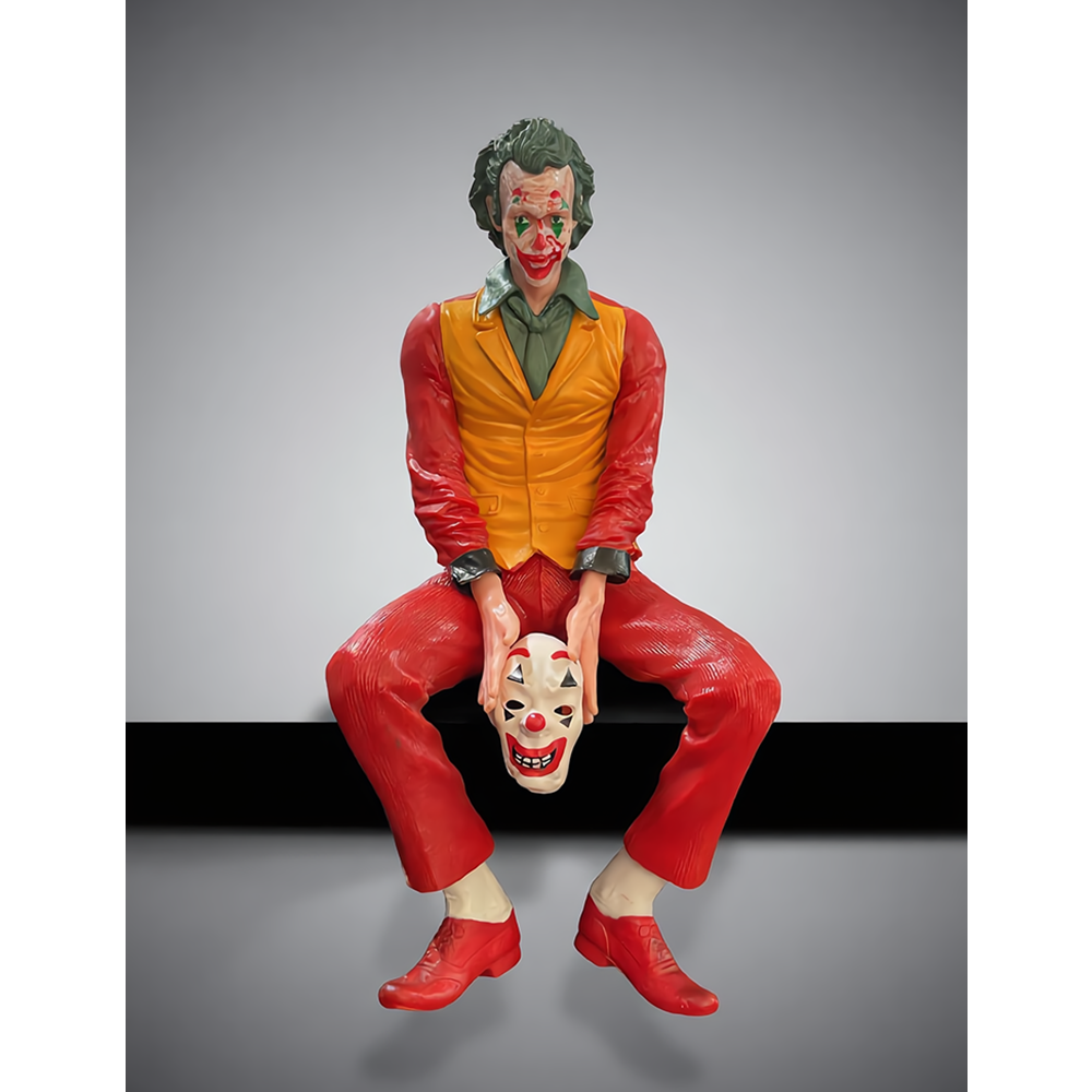 Joker Palyaço Maskeli Oturan Dekoratif Figür 24 Cm Alk6607