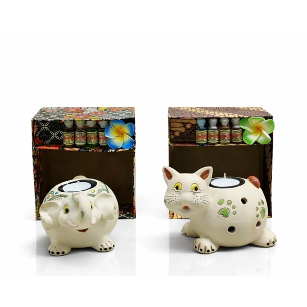 Seramik Buda Büstü Buhurdanlık Seti No:03