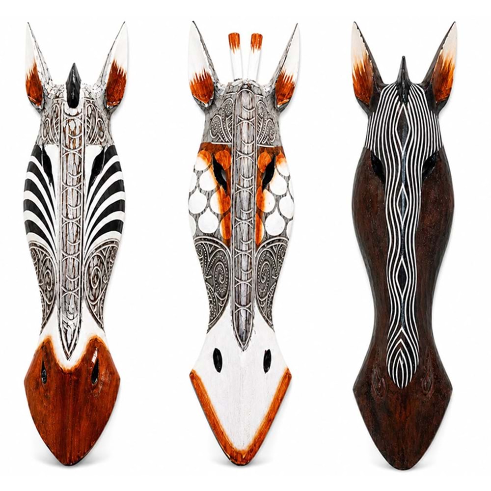 Ahşap Dekoratif Zebra Mask 1.Metre No:1125