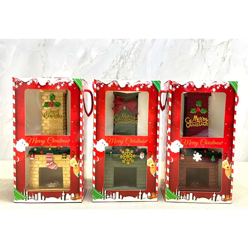 Noel Temalı Polyester Şömine Tütsülük İk023