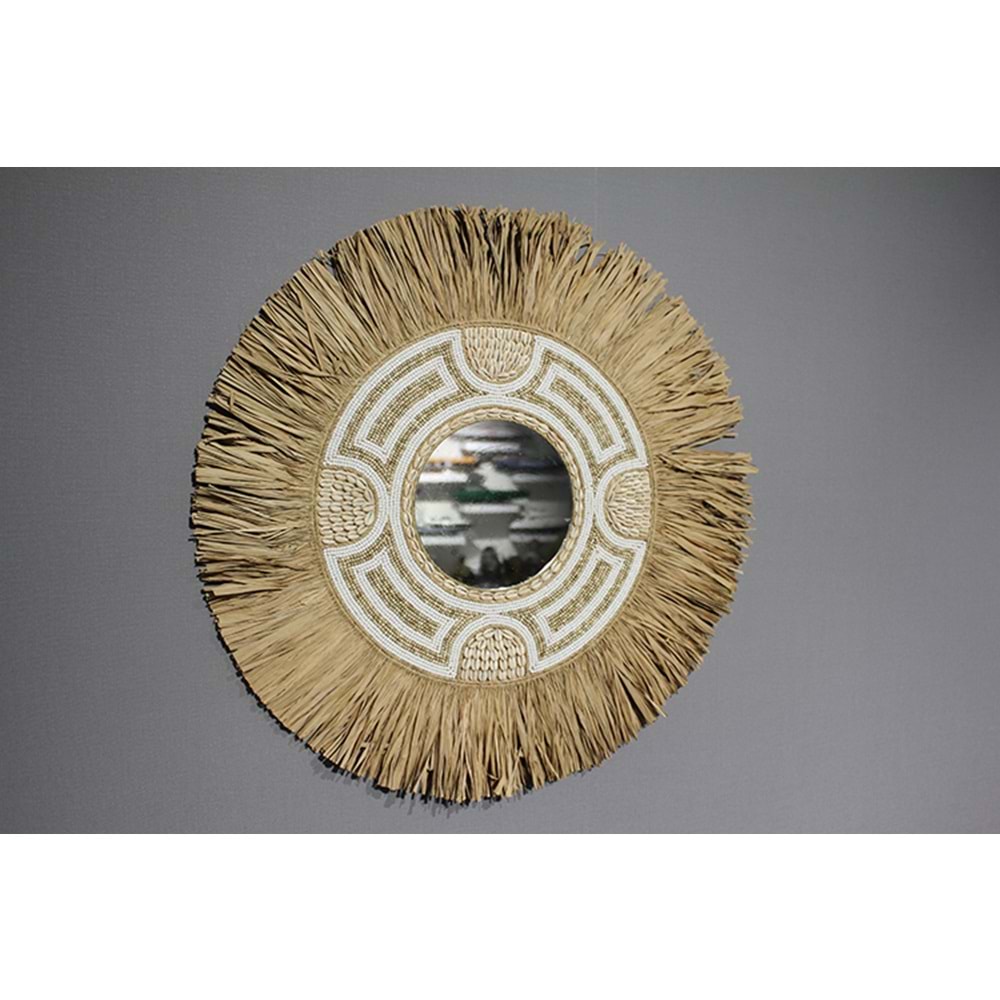 Hasırlı Duvar Aynası 3Natural-5