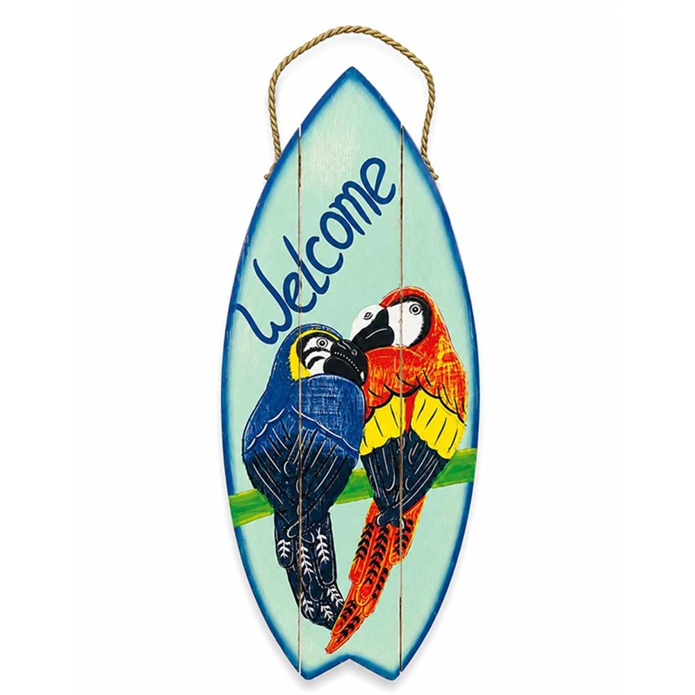 Ahşap Duvara Asmalı Papağan Pano 60 Cm No:1099