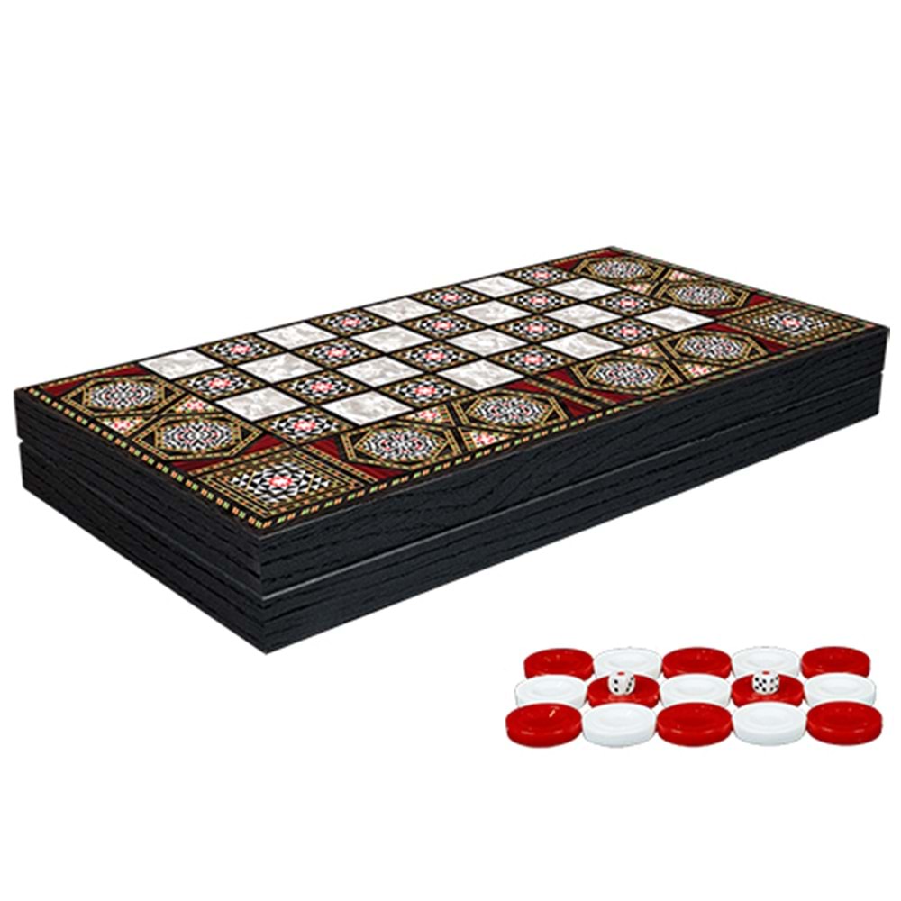 Klasik Sedef İşlemeli Tavla