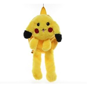 Peluş Işıklı Oynar Kulaklı Pikachu Sırt Çantası Alk3009