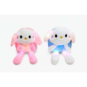 Peluş Işıklı Oynar Kulaklı My Melody ve Cinnamoroll Sırt Çantası Alk3012