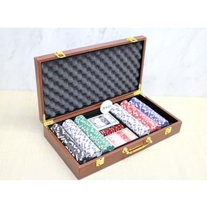 Deri Çantalı 300 Chip Ve 2 Adet İskambil Kağitına Sahip Poker Oyunu Alk4230