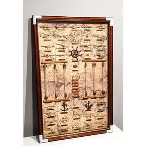 Ahşap Denizci Bağları Tasarımlı Pano Alk4618