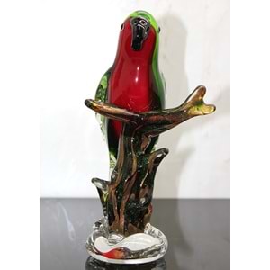 Murano Cam Papağan Figür Alk5184