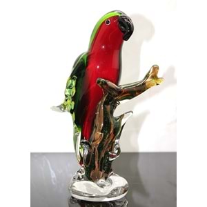 Murano Cam Papağan Figür Alk5184