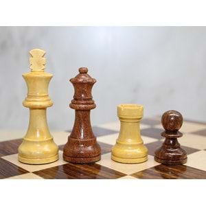 Özel Vernikli Mıknatıs Taşlı Ahşap Katlanabilir Kutulu Satranç Oyunu 25 Cm G222