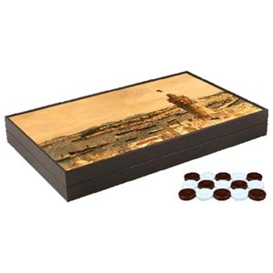 Özel Trendy Galata Kulesi Tasarımı Tavla