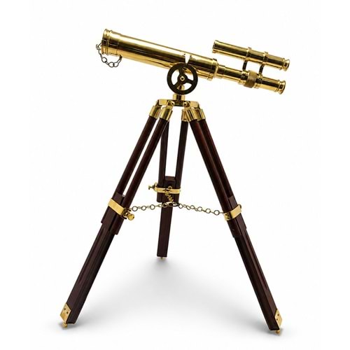 Pirinç Tripod Teleskop Ahşap Ayaklı 1479