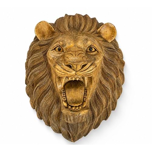 Ahşap El Oyması Aslan Büstü 50 Cm No:8