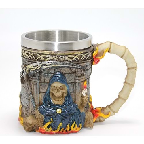 Grim Reaper Azrail Kabartmalı 3D Tasarım Çelik Kupa Bardak Alk4368