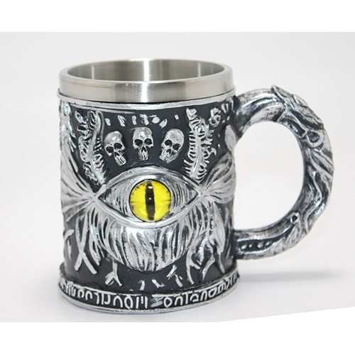 Mistik Ejderha Gözü 3D Kabartmalı Paslanmaz Çelik Kupa Bardak Alk4371