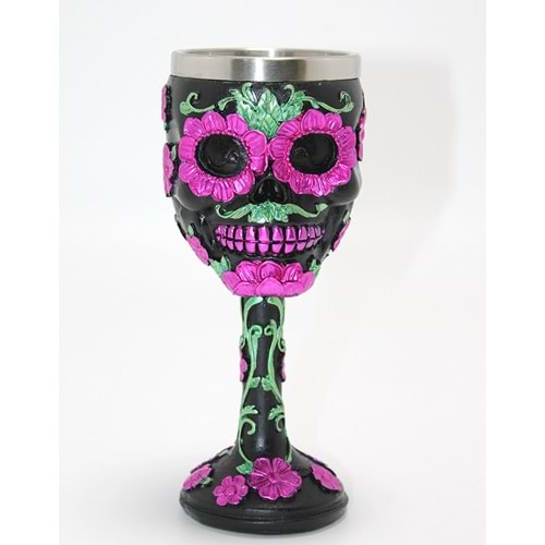 Day Of The Dead Şeker Kurukafa Tasarımlı 3D Çelik Kadeh Bardak Alk4377