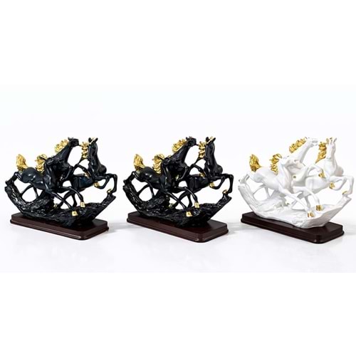 Polyester 3'Lü Şahlanmış At Figürü Alk1627