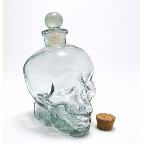 Cam Kurukafa İçki Şişesi 16 Cm Alk2154