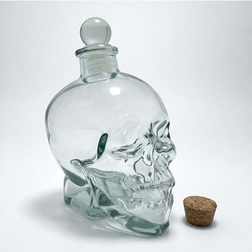 Cam Kurukafa İçki Şişesi 14 Cm Alk2155