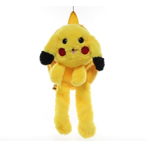 Peluş Işıklı Oynar Kulaklı Pikachu Sırt Çantası Alk3009