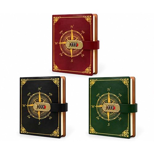 Özel Tasarım Şifreli Deri Defter Alk3952