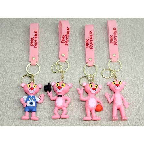 Pembe Panter Silikon Anahtarlık Alk4271