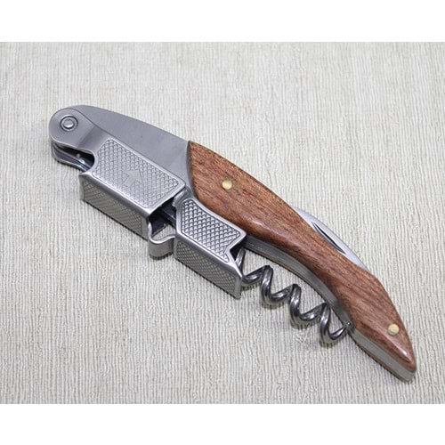 Ahşap Paslanmaz Çelik Tirbuşon Açacak Alk4278