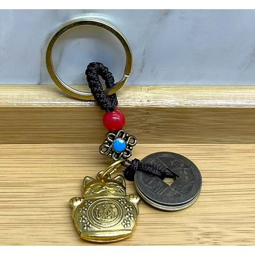 Metal Şans Ve Bereket Kedisi Anahtarlık Alk4453