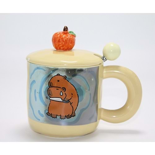 3D Kapibara Capybara Desenli Porselen Kupa Bardak Alk4501