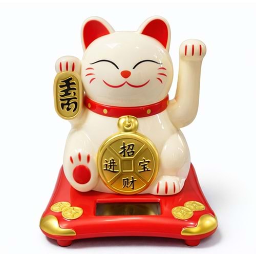 Güneş Enerjili Sallanan Şans Kedisi - Maneki Neko Alk4523