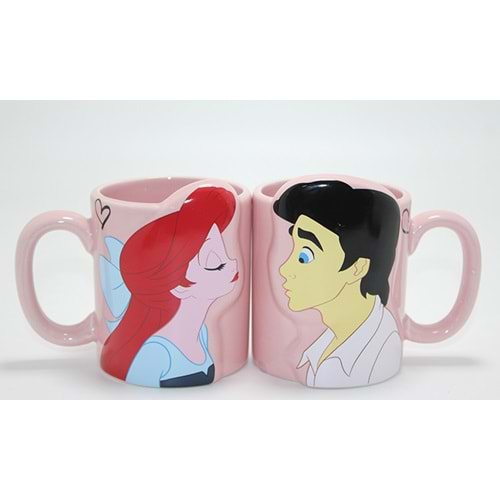Küçük Deniz Kızı Ariel Ve Prens Eric 3D Çift Kupa Bardak Seti Alk4537