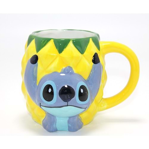 Disney Stitch Ananas (Pineapple) Tasarımlı 3D Kabartmalı Kupa Bardak Alk4546