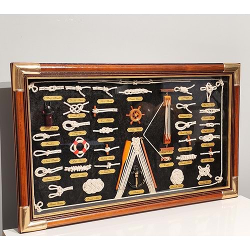 Ahşap Denizci Bağları Tasarımlı Pano Alk4619