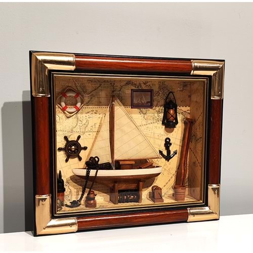 Ahşap Denizci Bağları Tasarımlı Pano Alk4621