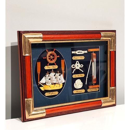 Ahşap Denizci Bağları Tasarımlı Pano Alk4622