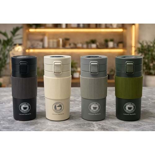 350 Ml Paslanmaz Çelik Termos Dereceli Mug - Sızdırmaz Kapaklı Çift Katmanlı Dereceli Termos Alk4626