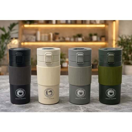 500 Ml Paslanmaz Çelik Termos Dereceli Mug - Sızdırmaz Kapaklı Çift Katmanlı Dereceli Termos Alk4627