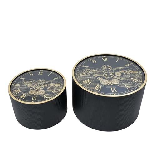 Metal Çarklı Sehpa Saat Seti Alk4840