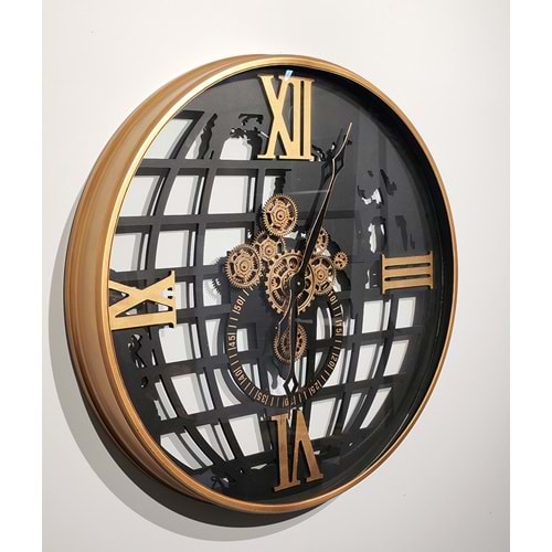 Özel Tasarım Metal Çarklı Duvar Saati Alk4845